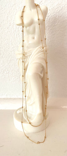 Long gold vermeil bead chain