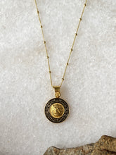 Lion and Greek Key in Gold necklace