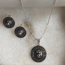 Lion Greek Key stud earrings