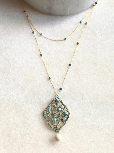 Chrissa Turquoise with sprinkle necklace