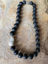 Baroque South Sea Pearl and Black Agate Matte Stone necklace
