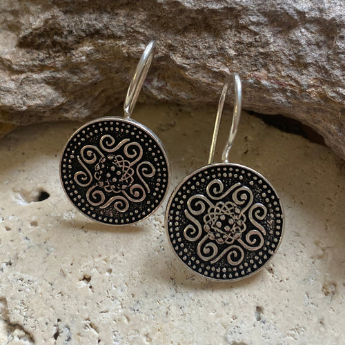 Silver Byzantine Floral earrings