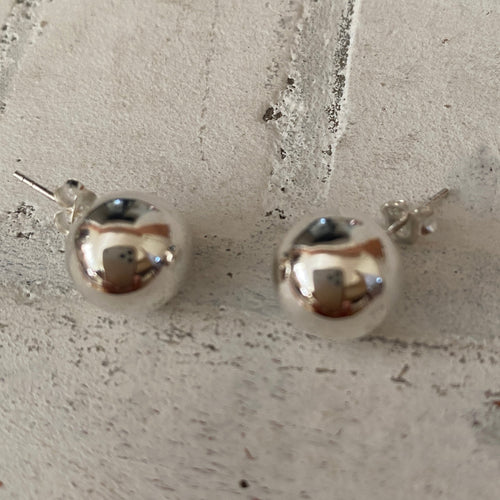 Silver ball stud earrings