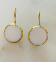 Semi Precious round drop earrings