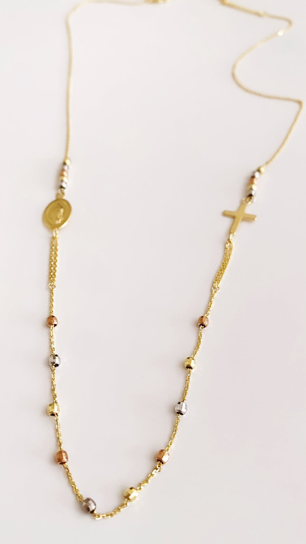14k gold rosary necklace