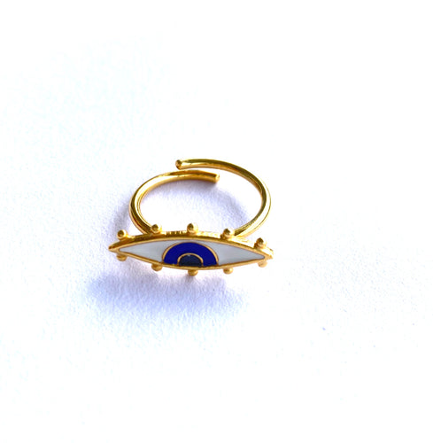 Aristea enamel eye ring