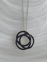 Black spinel circles necklace
