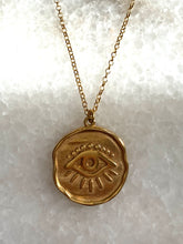 Evil eye coin necklace