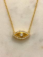Eye/mati White sapphire eye necklace (gold or silver)