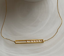 6 seed pearl bar necklace