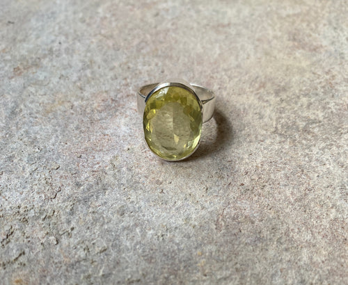 Lemon quartz faceted Ring