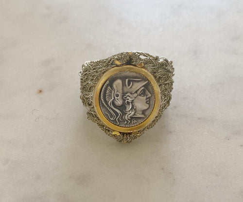 Goddess Athena crochet ring