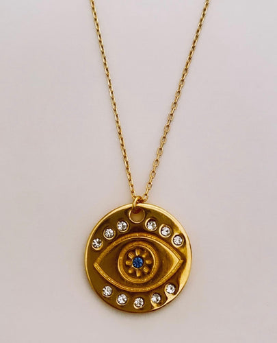 Coin eye necklace