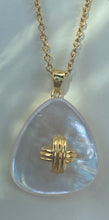Mother of pearl & reed cross Yellow gold vermeil necklace