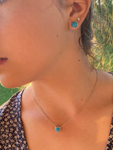 Turquoise cabochon stud earrings