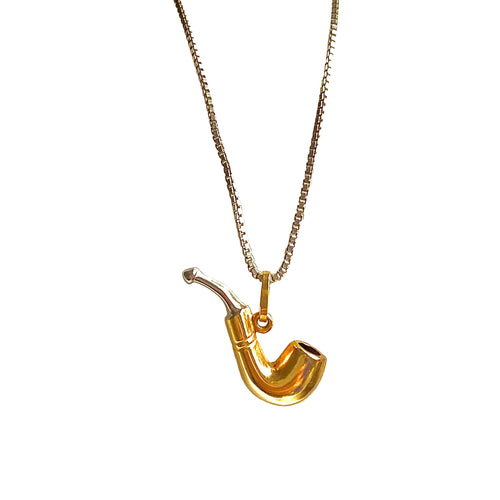 9k Gold Smoking Pipe Necklace