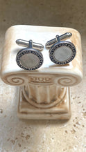 The Meandros Greek key mother of pearl cufflinks