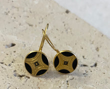 Gold and black Byzantine Star earrings