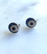Blue eye/mati sparkly earrings
