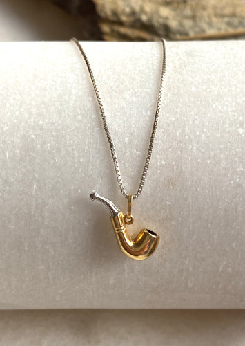 9k Gold Smoking Pipe Necklace