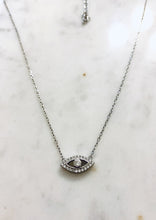White sapphire eye necklace (gold or silver)