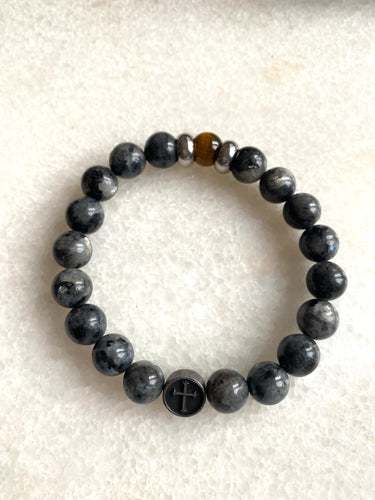 Unisex semi precious bead bracelet (men’s)