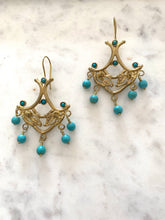 Dianna's garden turquoise chandelier earrings