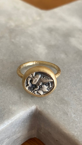 Goddess Athena coin ring