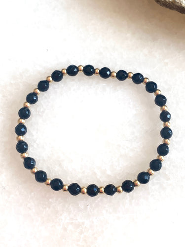 Black onyx and gold vermeil beads
