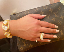 Keshi pearl cuff bracelet is