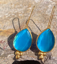 Santorini  Blue quartz earrings