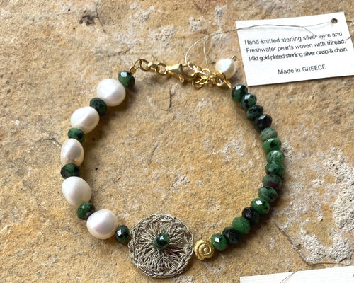The ‘Tepeliki’ fresh water pearl and semi precious bracelet