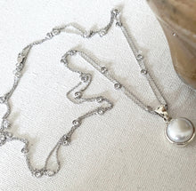 Sprinkle diamanté necklace & mabe pearl pendant