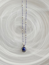 Lapis lazuli on blue beads