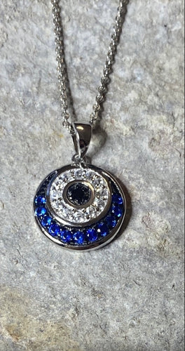 Blue eye sparkly necklace