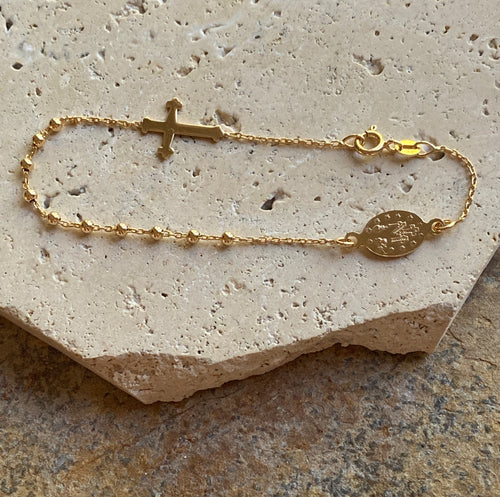 9k gold rosary bracelet