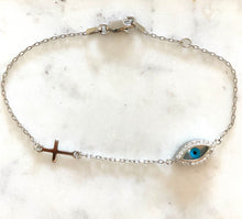Eye (mati) & Cross bracelet