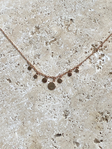 Dainty rose disk necklace