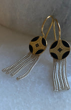 Gold and black Byzantine Star earrings